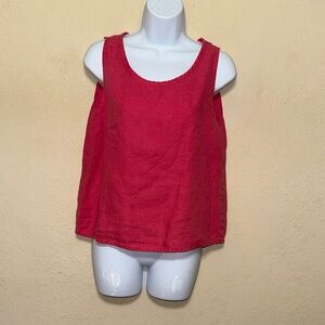 Flax Vibrant Red Linen Tank Top